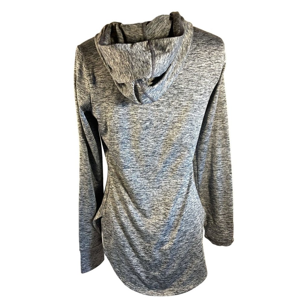 Reebok Shirt Womens Size XS Gray Heathered Hoodie Sweatshirt - Picture 3 of 5
